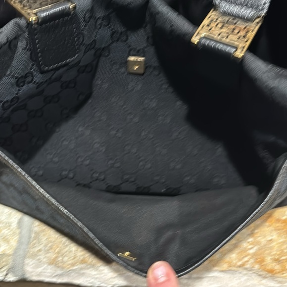 VINTAGE Gucci shoulder/tote bag with horsebit detail in VG used condition - Picture 9 of 15